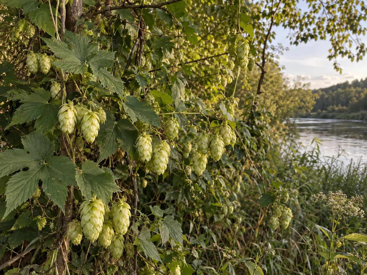 Paprastasis apynys su skiautėtais lapais ir žaliais moteriškais spurgais Lietuvos paupyje